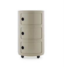 Componibili - beige med 3.rum - ø42 m. hjul - Kartell